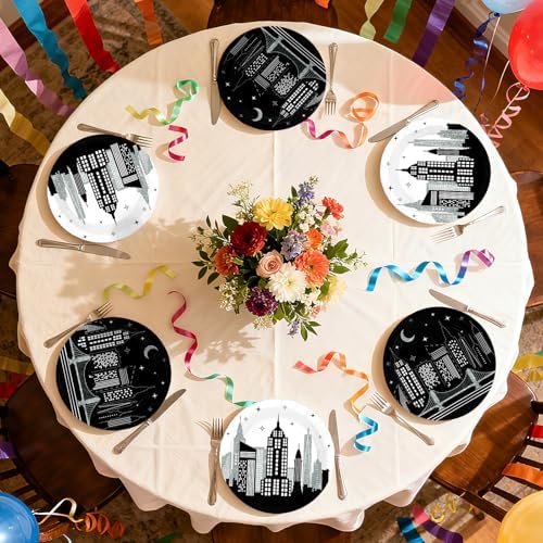 Grencian 50 Pcs New York City Skyline Paper Plates 9 Inch - Image 5