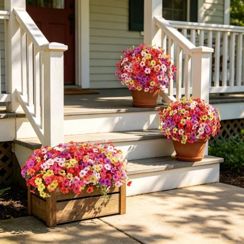 24 Bundles Artificial Flowers for Outdoors Decor, Faux Mums Plants Fake Silk Daisy Flora, UV Resistant Realistic Faux Plants Greenery for Outside Indoor Porch Patio Window Box Planter Home Decor - Image 6