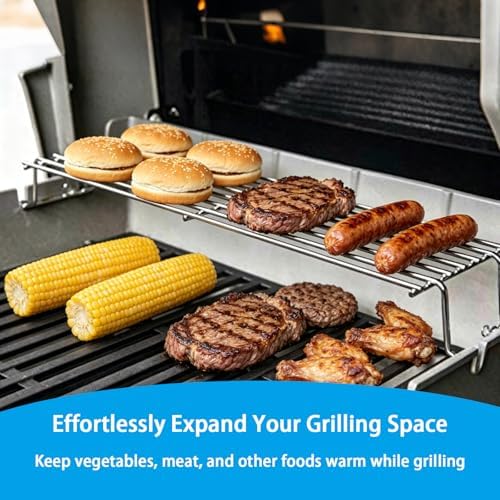 Stainless Steel Grill Warming Rack for Weber Spirit 300 and Spirit II 300 Series - E310 E320 E330 S310 S320 S330 Gas Grills with Front Control Knobs, Upper Warming Rack Replacement Part for Weber 7641 - Image 6