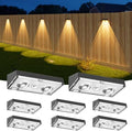 NIORSUN Solar Fence Lights,8 Pack Deck Light,Led Lights Warm White Outdoor Wall Lights,IP45 Solar Powered Light Waterproof for Backyard/Pool/Railing/Patio/Porch/Step/Outside/Garden (Black) by NIORSUN