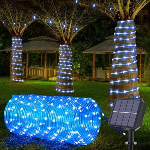 Solar Rope Lights, 33ft 100LED Solar String Lights, 8 Modes, Waterproof by Jnaurb