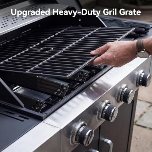 Aoxun 4-Burner 49000 BTU Propane Grill with Side Burner, Black - Image 3