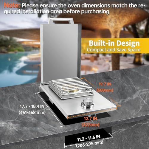 Built In Side Burner for Outdoor Kitchen, Natural Gas & Propane, 304 SS - Image 5