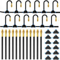 MIXC 1/4" Drip Irrigation System, Adjustable Copper Nozzles (7.8ft Rod Length, 12pcs nozzles and connectors,NO Water Pipe) by MIXC