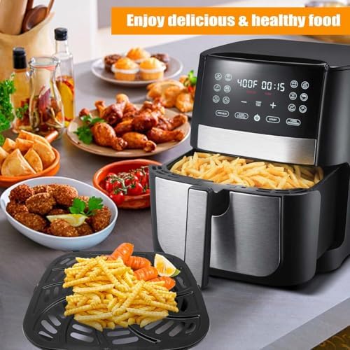 GWY Air Fryer Replacement Tray for Gourmia GAF856 GAF826 Air Fryer, Nonstick 9.8''*9.8'' square Air Fryer Replacement Parts Rack Grill Pan Grill Plate Crisper Plate for Gourmia 8QT Air Fryer - Image 7