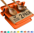 2 Pack Orange Silicone Spoon Rest for Stove Top, Spoon Holder for Stove by CoolerKitchen