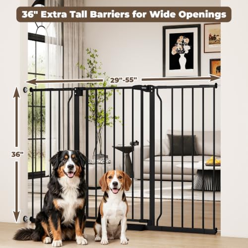 36" Extra Tall Baby Gate, 29"-55" Wide Auto Close Dog Gate Indoor - Image 2