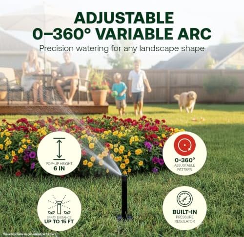 Rain Bird 1806APPRS Pressure Regulated, 6 Inch Pop Up Sprinkler Head 4 Pack - Image 3