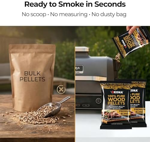 Kona Smoke Pods Premium Blend Pellets Intended for Ninja Woodfire Grill, 24 Stay-Fresh - Sealed Single-Use Pouches for No-Mess Smoking Sessions - Image 4