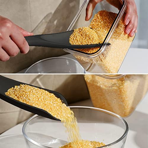Vovoly Cooking Spoons, Nonstick Silicone Spatula Spoon, 2 pcs, 11", Black - Image 5