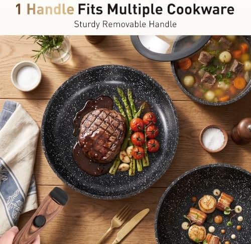 DishDelight Removable Handle Pots and Pans, 10 Piece Cookware Set Non Stick - Image 5