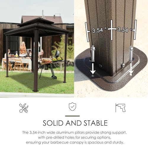 Kozyard 6' x 8' BBQ Hardtop Grill Gazebo, Outdoor Grill Shelter - Image 6