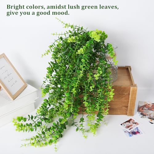 RECUTMS Hanging Money Plants Fake Outdoor Hanging Artificial Flowers Vines - Image 5