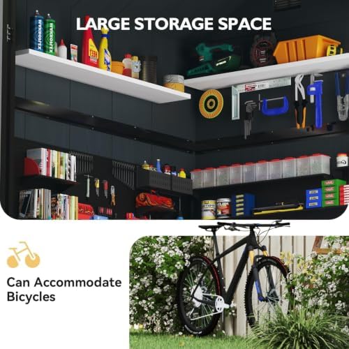 Aoxun 4×6 FT All-Weather Resin Storage Shed, Dark Gray - Image 5
