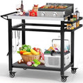 32" Double-Shelf Grill Table, Movable Grill Cart for Ninja by GrillTableDesignedforOutdoor