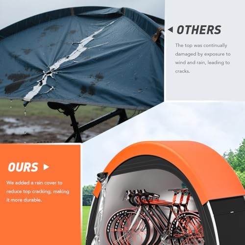 Upgraded Bike Tent with Rain Cover, Outdoor Storage Shed for 2-3 Bikes - Image 4