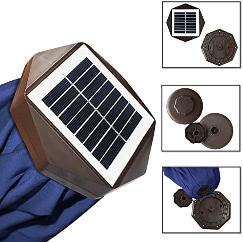 EliteShade USA 10-Year-Non-Fading 9ft Market Patio Umbrella, Commercial Grade Table Sun Umbrella with 80 Solar LED Lights, Crank Open, Windproof & UPF 50+ UV Protection for Garden, Deck, Pool, Backyard, Navy Blue - Image 6
