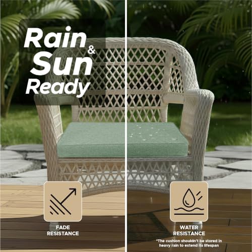 Outdoor Chair Cushions, Set of 6, 19 x 19 Inch, Sage Green - Image 4