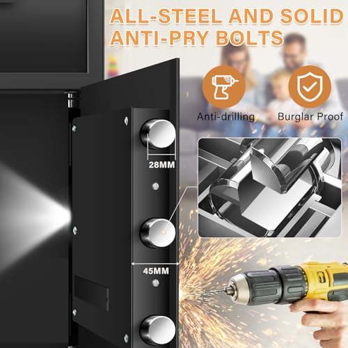 2.7 Cubic Drop Slot Safes for Money Jewelry, Drop Safe for Business with Combination Lock and Key, Mute Function,Depository Safe for Money Jewelry Home Business Office - Image 2