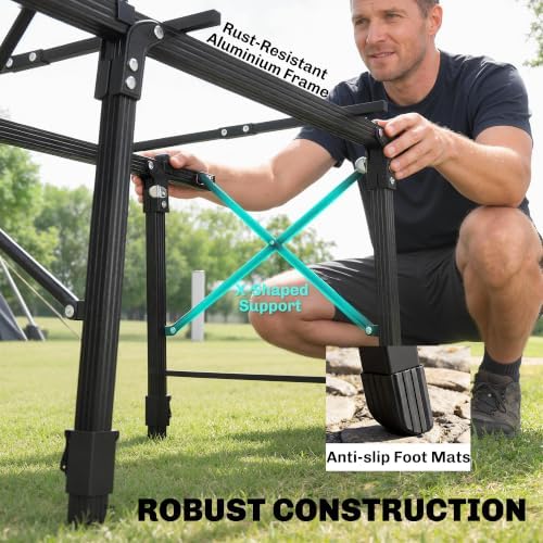Outsunny 3ft Portable Camping Table Storage Bag Aluminum Lightweight Black - Image 6
