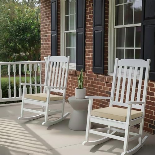Outdoor Chair Cushions, Water-Resistant & Fade-Resistant, Patio Furniture Seat Replacement Chair Pads with Ties Zipper, Removable Cover, Non-Slip Bottom, Set of 2, 18.5 x 16 Inch, Natural - Image 2