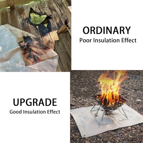 24" x 32" Fire Pit Mat Fireproof Wood Stove Under Grill Mat with Solo Stove for Outdoor Wooden Deck BBQ Lawn - Image 4