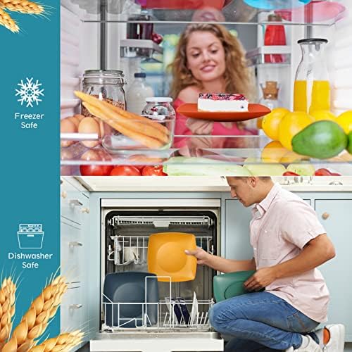 Teivio 40-piece Plates and Bowls Sets for 10,Plastic Square Dinnerware Sets - Image 4