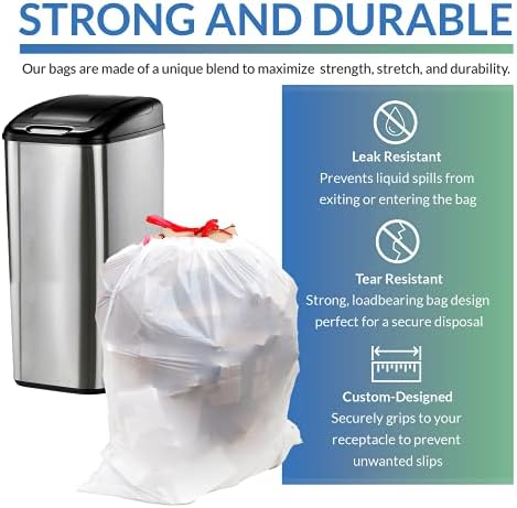 Reli. Tall Kitchen Drawstring Trash Bags 13 Gallon | 500 Count Bulk, White - Image 2