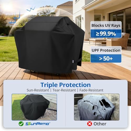 SunPatio Heavy Duty Waterproof 70 Inch Barbecue Cover for Outdoor Grill - Image 4