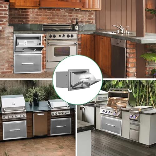 Outdoor Kitchen Drawers 16" W x 10" H x 10" D Stainless Steel Paper Towel Drawers with Ergonomic Handle for BBQ Island, Patio Grill Station & Outdoor Kitchen Cabinets - Image 6