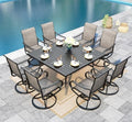 Sophia & William Outdoor Dining Set for 8 w/Square Metal Table, Brown by SophiaWilliam