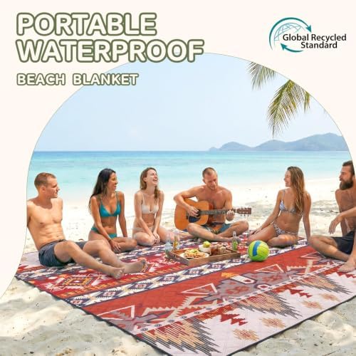 Waterproof Picnic Blanket Outdoor Camping Beach Mat Outside Rug Tent Floor Carpet Extra Large Foldable Sandproof Car Essential Roadtrip Gadget Rv Accessories Glamping Gear Must Haves Hiking Stuff Gift - Image 3
