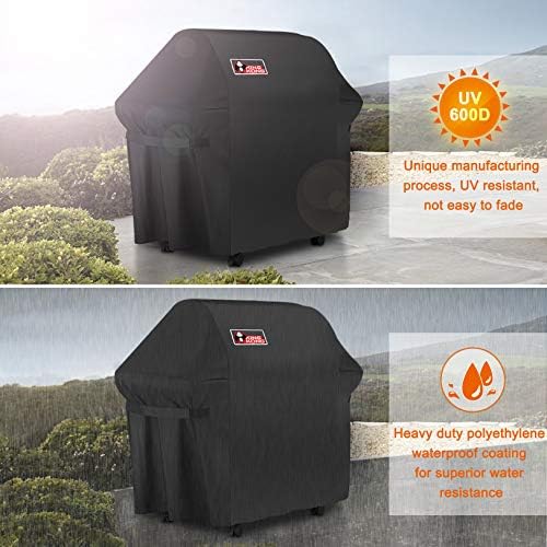 Kingkong Gas Grill Cover | Fits Weber Genesis E & S Series, Char-Broil 4 Burner | Includes Grill Brush, Tongs & Thermometer - Image 5