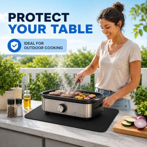 Heat Resistant Grill Mat for Countertop, 16 x 24 inch Waterproof BBQ Mat for Table and Countertop Protection, Fits Blackstone, Ninja, Gas Grills - Image 2