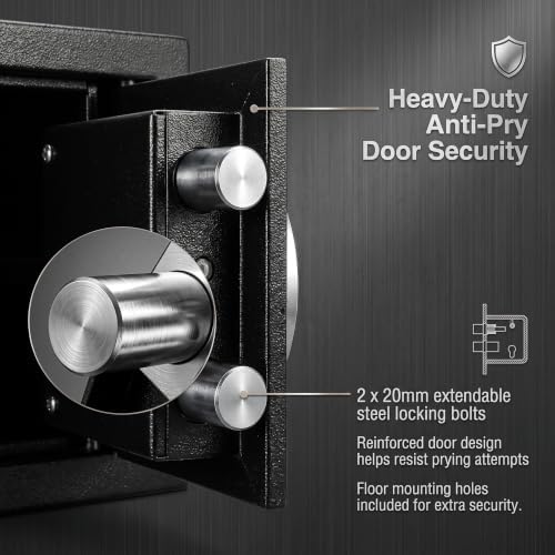 TOTOY 1.2 CuFt Compact Steel Security Safe with Fireproof Document Bag - Image 3