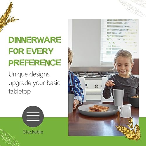 Teivio 32-Piece Plates and Bowls Sets for 8, Plastic Kitche Dinnerware Set - Image 3