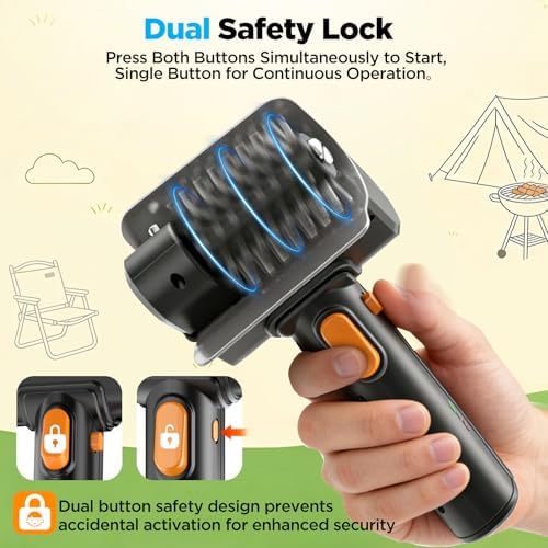 Electric Grill Brush with Dual Safety Lock, Ideal Gift for Men Dad Husband - Image 6