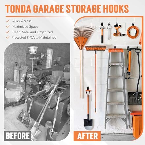TONDA Garage Hooks, 20 Pack Wall Storage Hooks for Bike, Ladder and Tools - Image 2