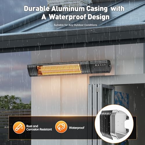 Sundate 1500W Infrared Patio Heater, WiFi App, 9 Heat Levels, 24H Timer - Image 4