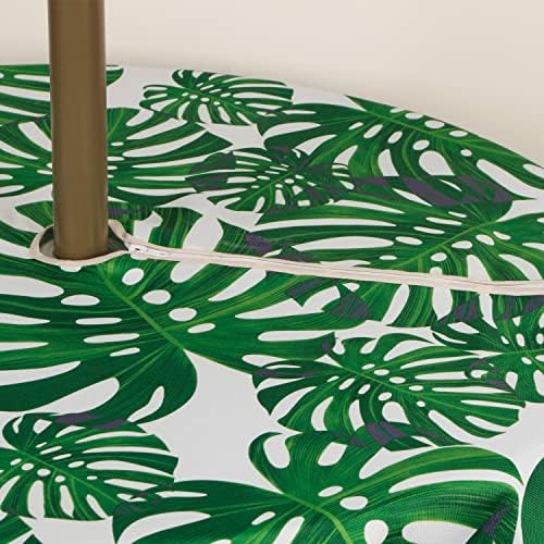 EHouseHome Outdoor Indoor 70inch Round Tablecloth with Umbrella Hole and Zipper, Waterproof Zippered Patio Table Cloths, Spring/Summer Table Covers for Backyard Circular Table/BBQs/Picnic - Image 5