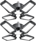 Garage Lights 2 Pack 120W, 12000LM LED Garage Lights with 4+1 Deformable Panels 6500K Screw in LED Shop Lighting for Workshop, Basement Support E26/E27 by TOPAUBUB