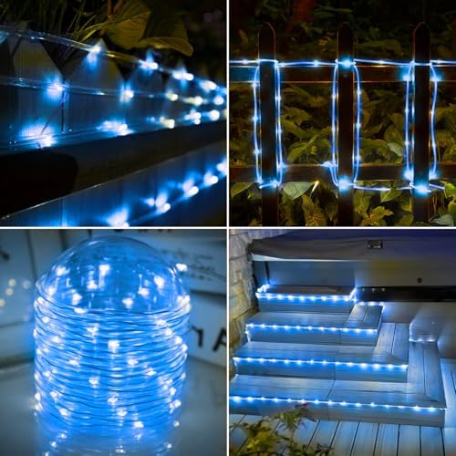 Solar Rope Lights, 33ft 100LED Solar String Lights, 8 Modes, Waterproof - Image 7