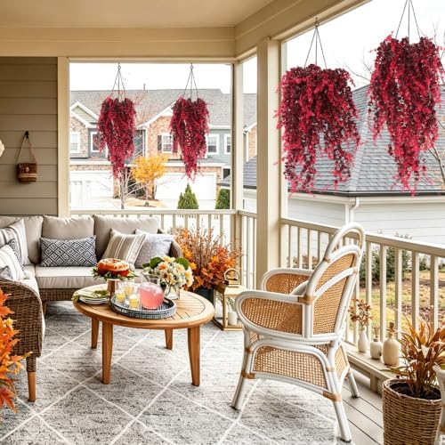 RECUTMS 3Pcs Artificial Fall Hanging Monkey Plants Faux Draping Greenery - Image 3