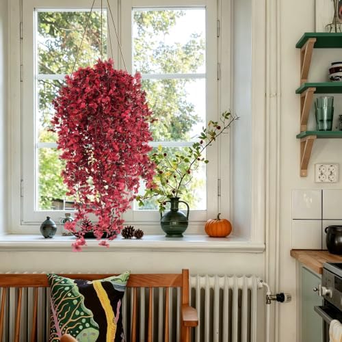 RECUTMS 3Pcs Fake Fall Flowers Artificial Hanging Plants Silk Flowers - Image 4
