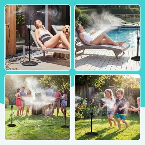 HOMENOTE Standing Misting Cooling System, Fillable Base, Black - Image 5
