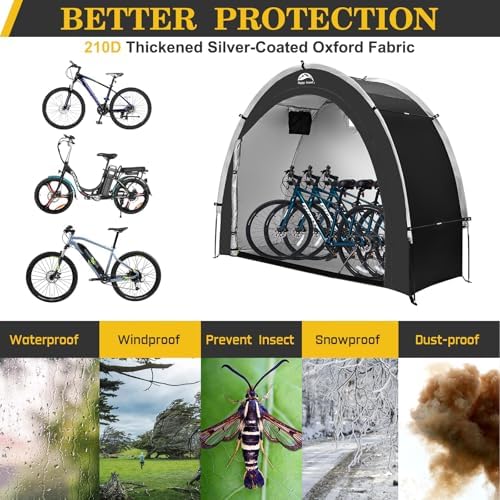 Happy Travel Bike Storage Shed Tent, Outdoor Portable Bicycle Storage Sheds - Image 5