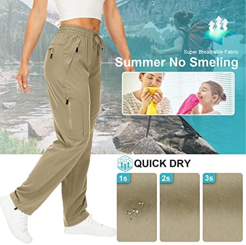 Toomett Women‘s Hiking Cargo Pants UPF 50 Quick Dry with Zipper Pockets - Image 3