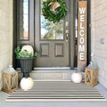 IOHOUZE 2x4.3 Striped Outdoor Door Mat, Washable Porch Rug, Black Beige by iOhouze
