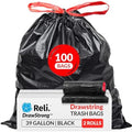 Reli. 39 Gallon Trash Bags, Drawstring by Reli