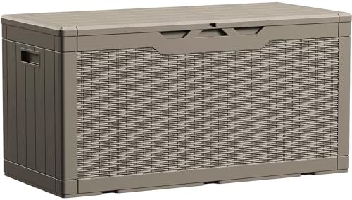 Devoko 100 Gallon Waterproof Deck Box, Resin Large Outdoor Storage Box by DEVOKO